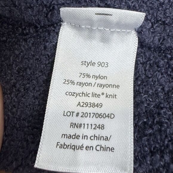 Barefoot Dreams CozyChic Lite Island Wrap Drape Front Cardigan Size S/M Blue 903 - Picture 8 of 9